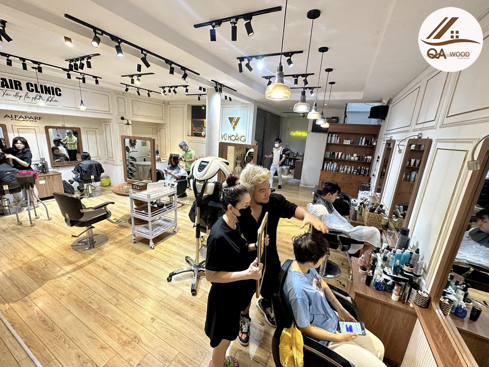 sàn gỗ cho salon tóc