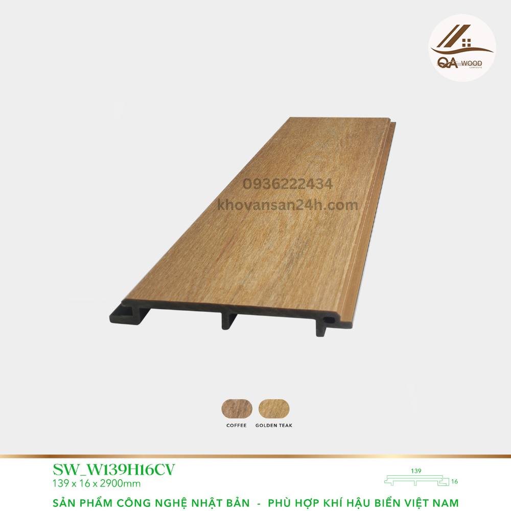 Gỗ nhựa ngoài trời - SW_W139H16CV-Golden Teak