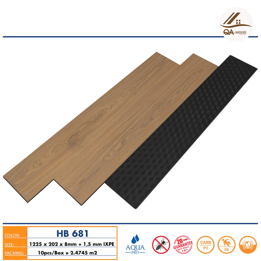 Sàn gỗ Hobi Black 8mm - HB 681