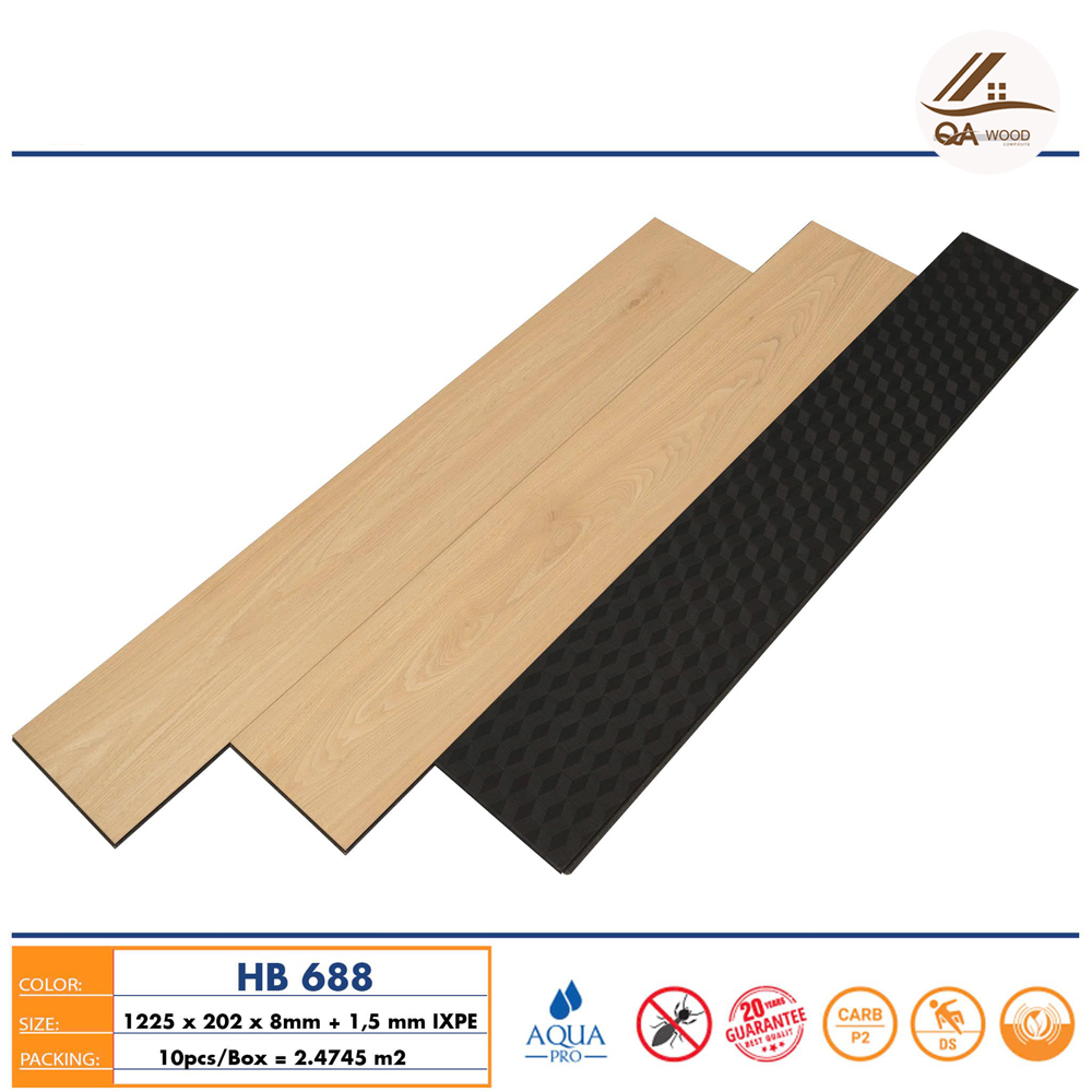 Sàn gỗ Hobi Black 8mm - HB 688