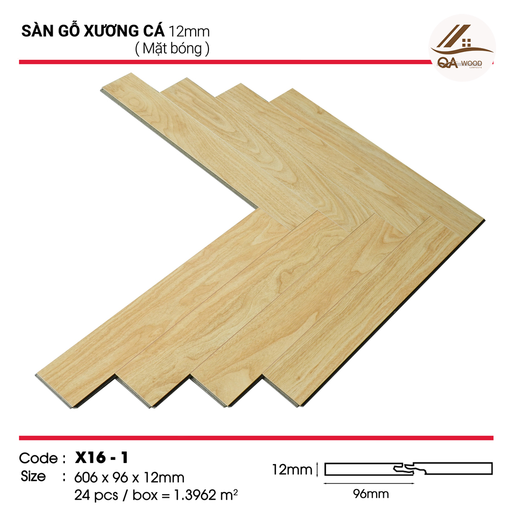 Sàn gỗ Kosmos xương cá 12mm - X16-1