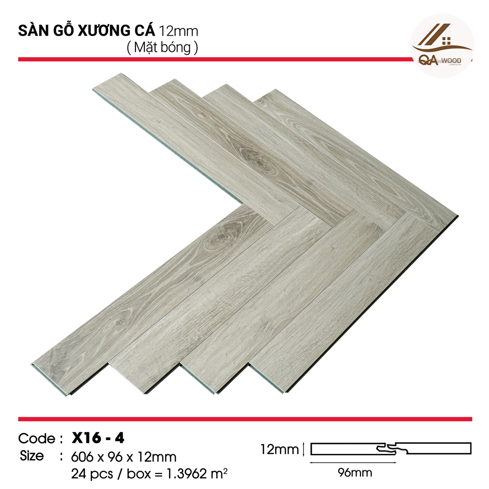 Sàn gỗ Kosmos xương cá 12mm - X16-4