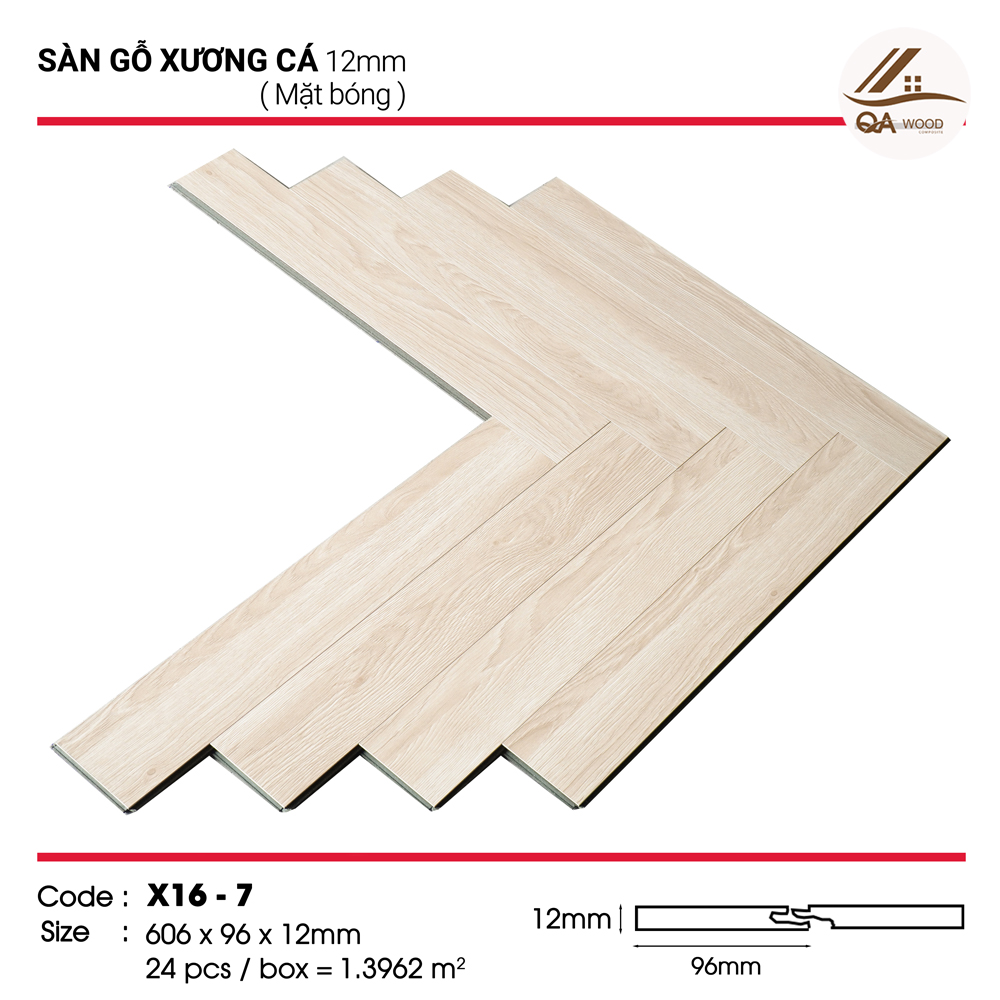 Sàn gỗ Kosmos xương cá 12mm - X16-7