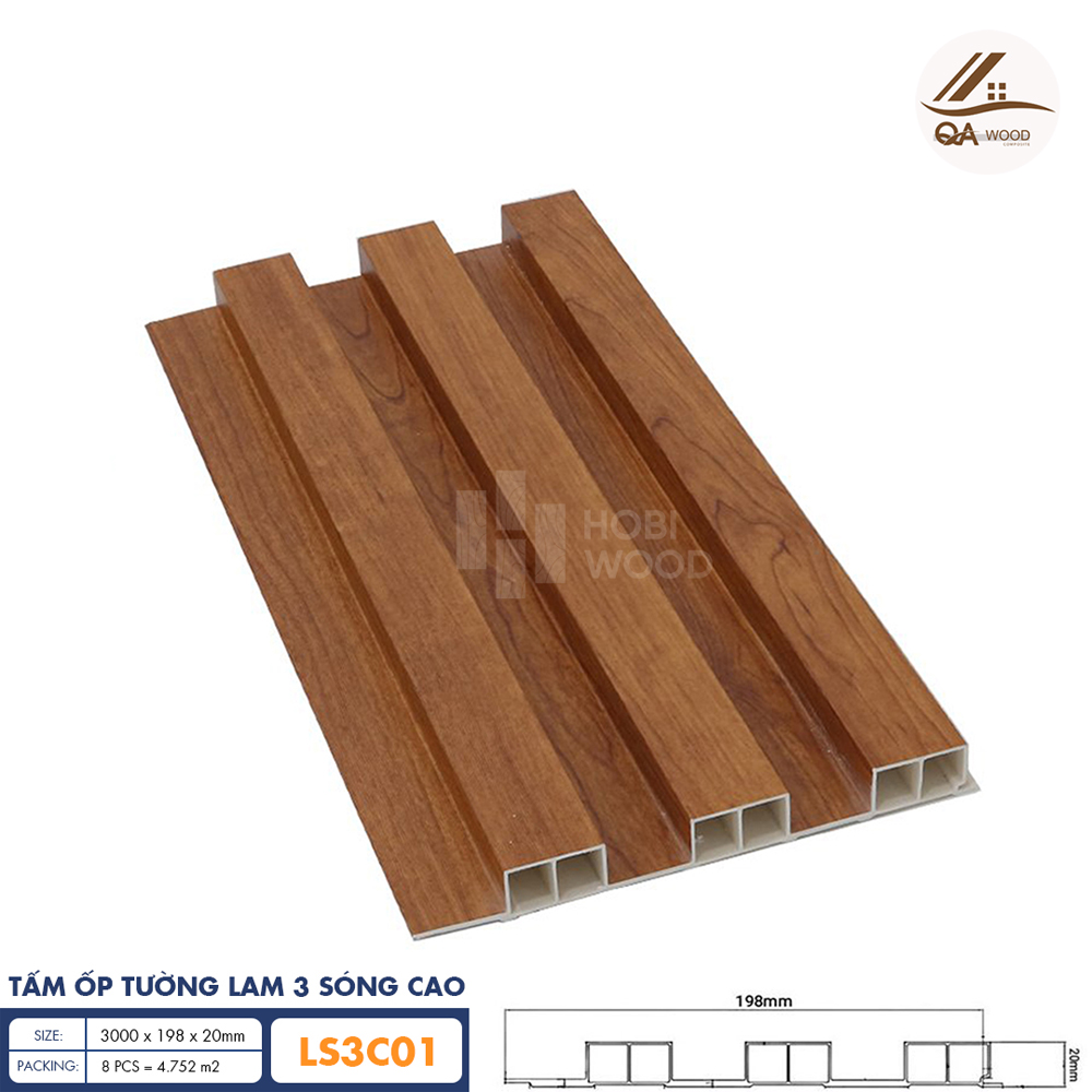 Tấm Ốp Lam Sóng HoBiWood - LS3C01