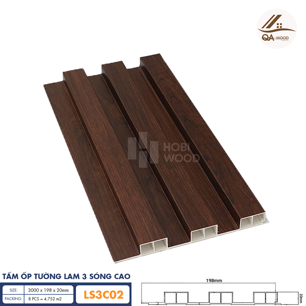 Tấm Ốp Lam Sóng  HoBiWood - LS3C02