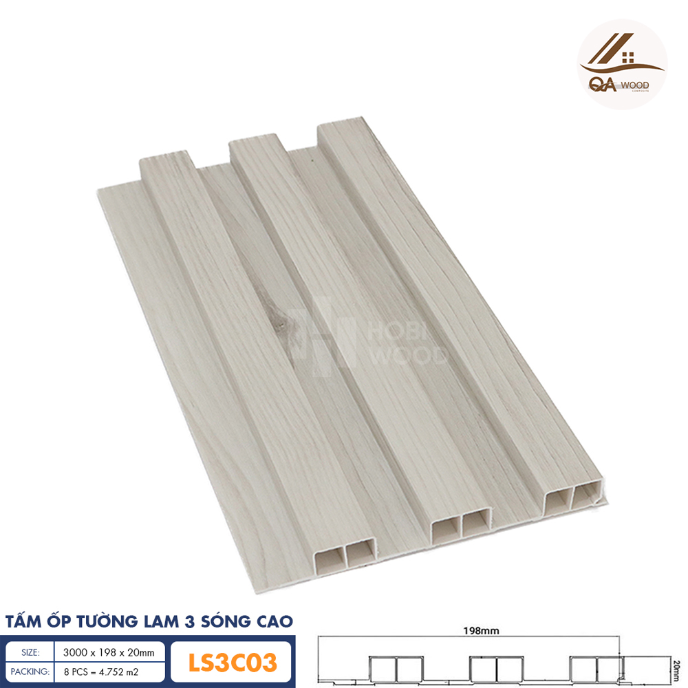 Tấm Ốp Lam Sóng HoBiWood - LS3C03