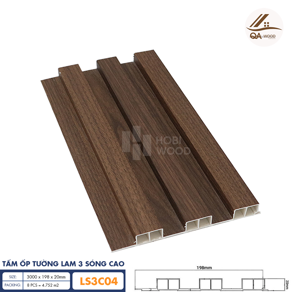 Tấm Ốp Lam Sóng HoBiWood - LS3C04