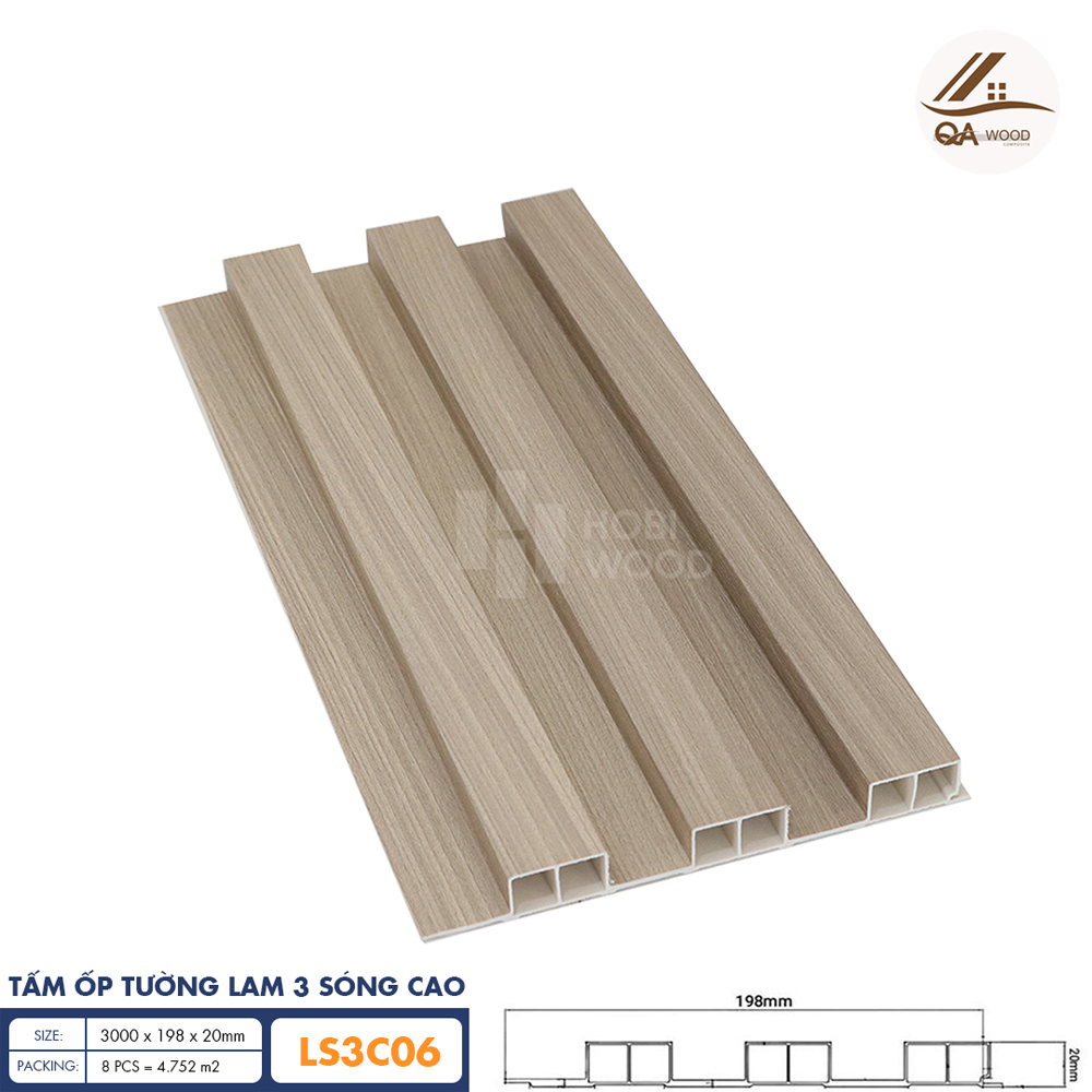 Tấm Ốp Lam Sóng HoBiWood - LS3C06