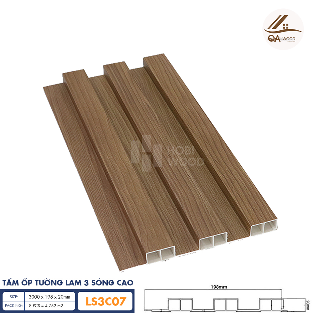 Tấm Ốp Lam Sóng HoBiWood - LS3C07