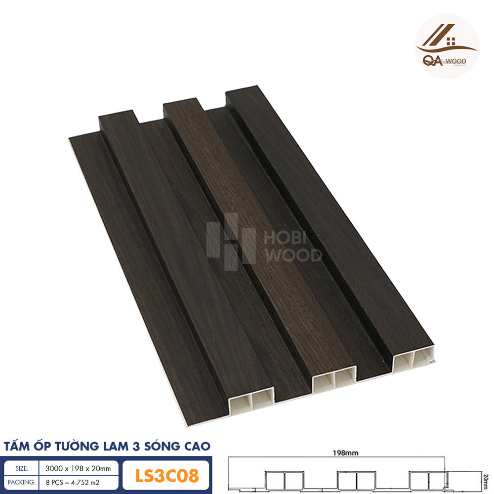 Tấm Ốp Lam Sóng HoBiWood - LS3C08