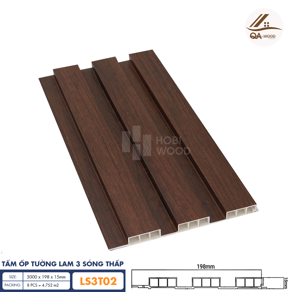 Tấm Ốp Lam Sóng HoBiWood - LS3T02