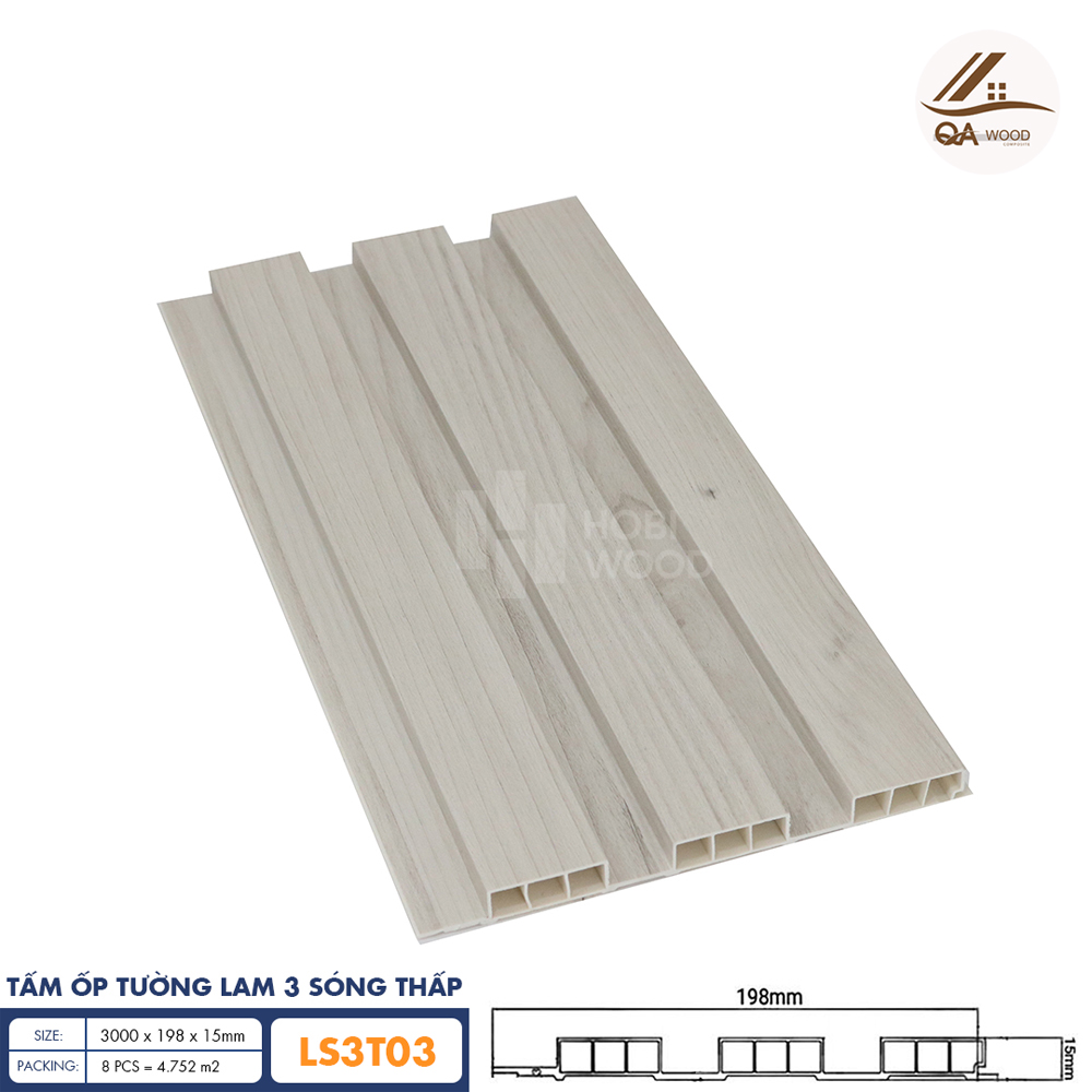 Tấm Ốp Lam Sóng HoBiWood - LS3T03