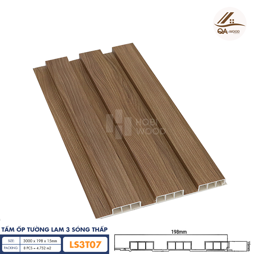 Tấm Ốp Lam Sóng HoBiWood - LS3T07