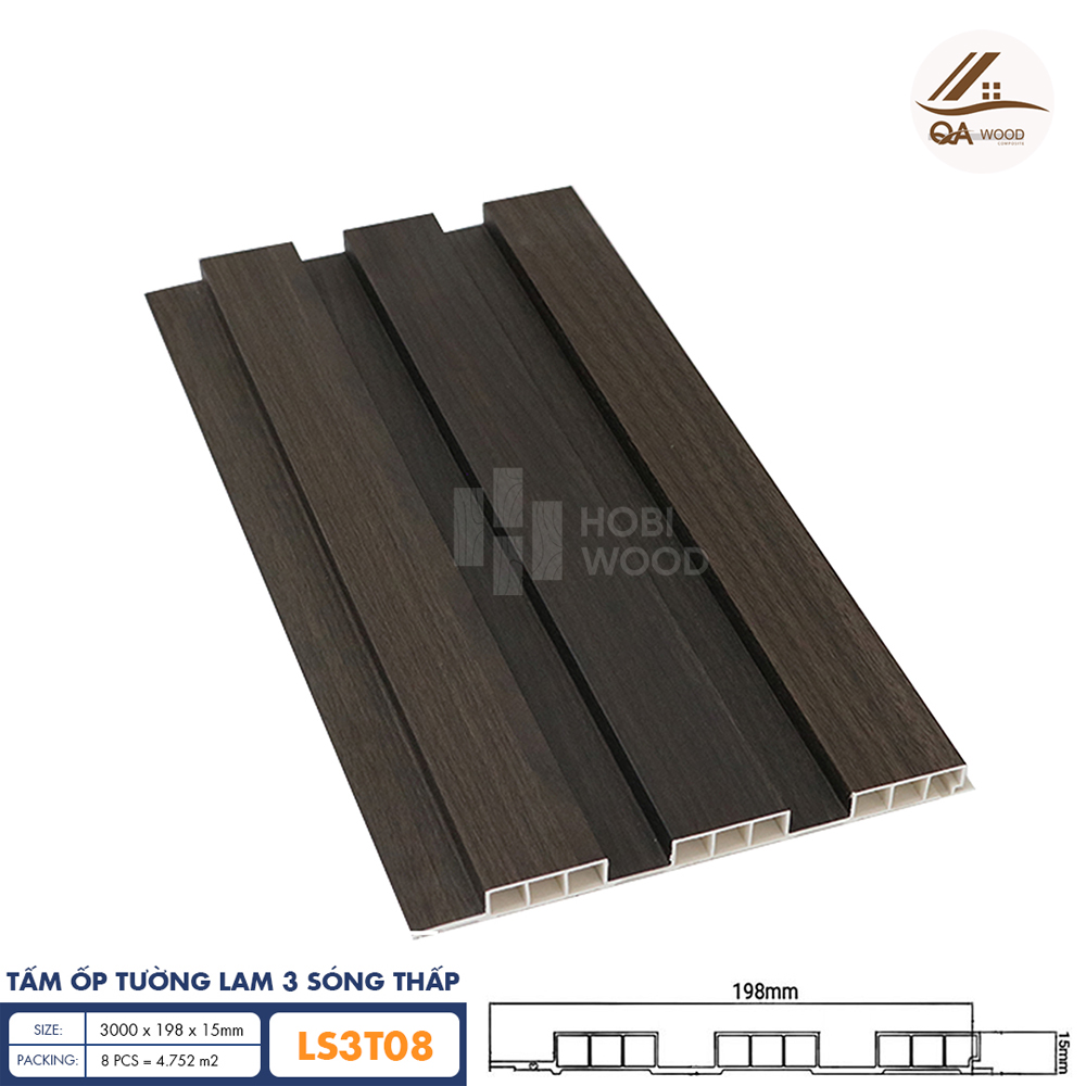 Tấm Ốp Lam Sóng HoBiWood - LS3T08