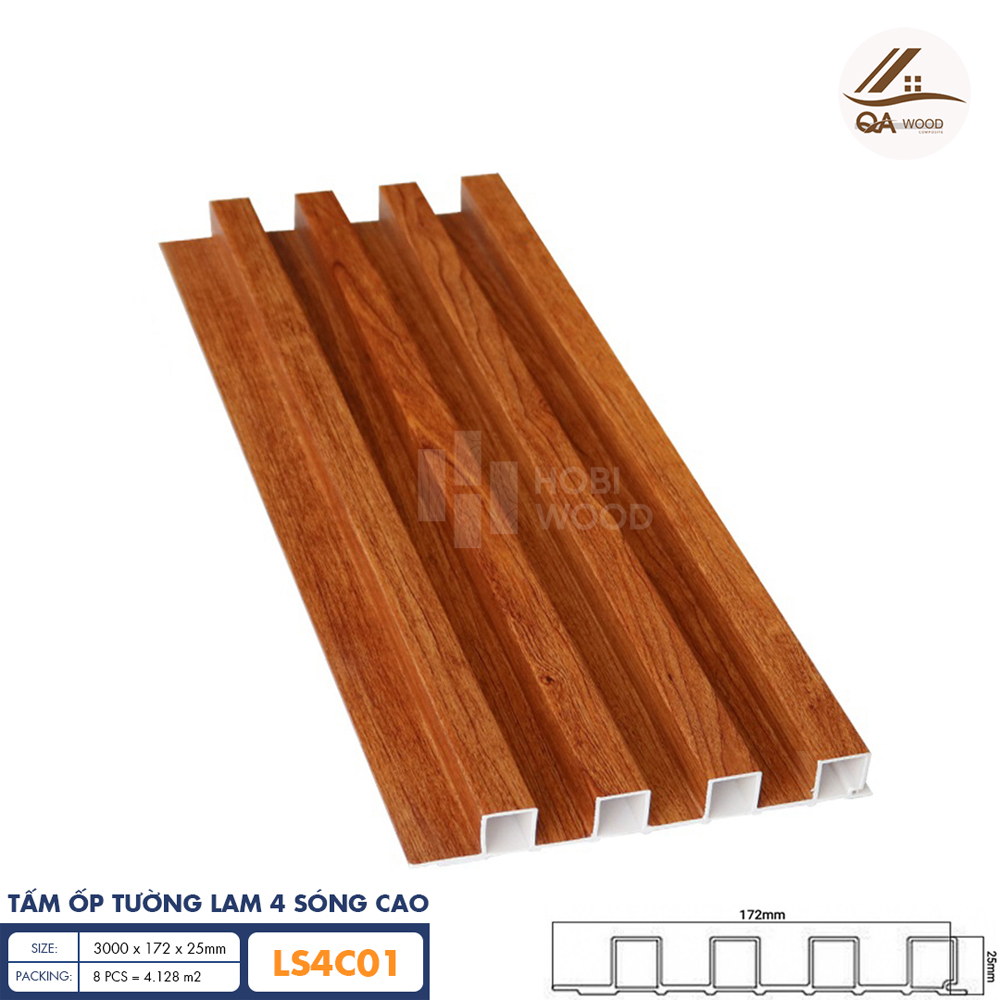 Tấm Ốp Lam Sóng HoBiWood - LS4C01