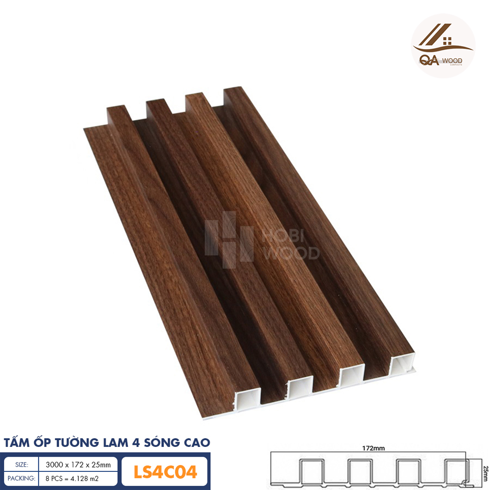 Tấm Ốp Lam Sóng HoBiWood - LS4C04