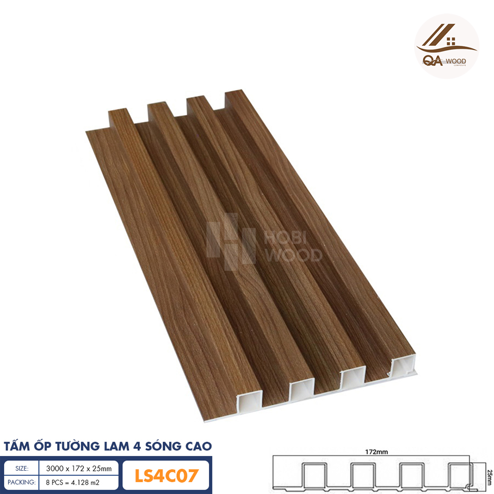 Tấm Ốp Lam Sóng HoBiWood - LS4C07